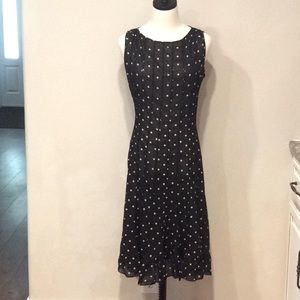Black polka dot dress